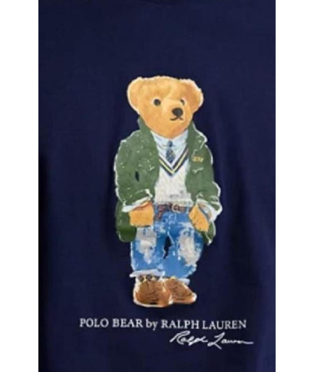 POLO RALPH LAUREN Темно-синяя хлопковая футболка, фото 5