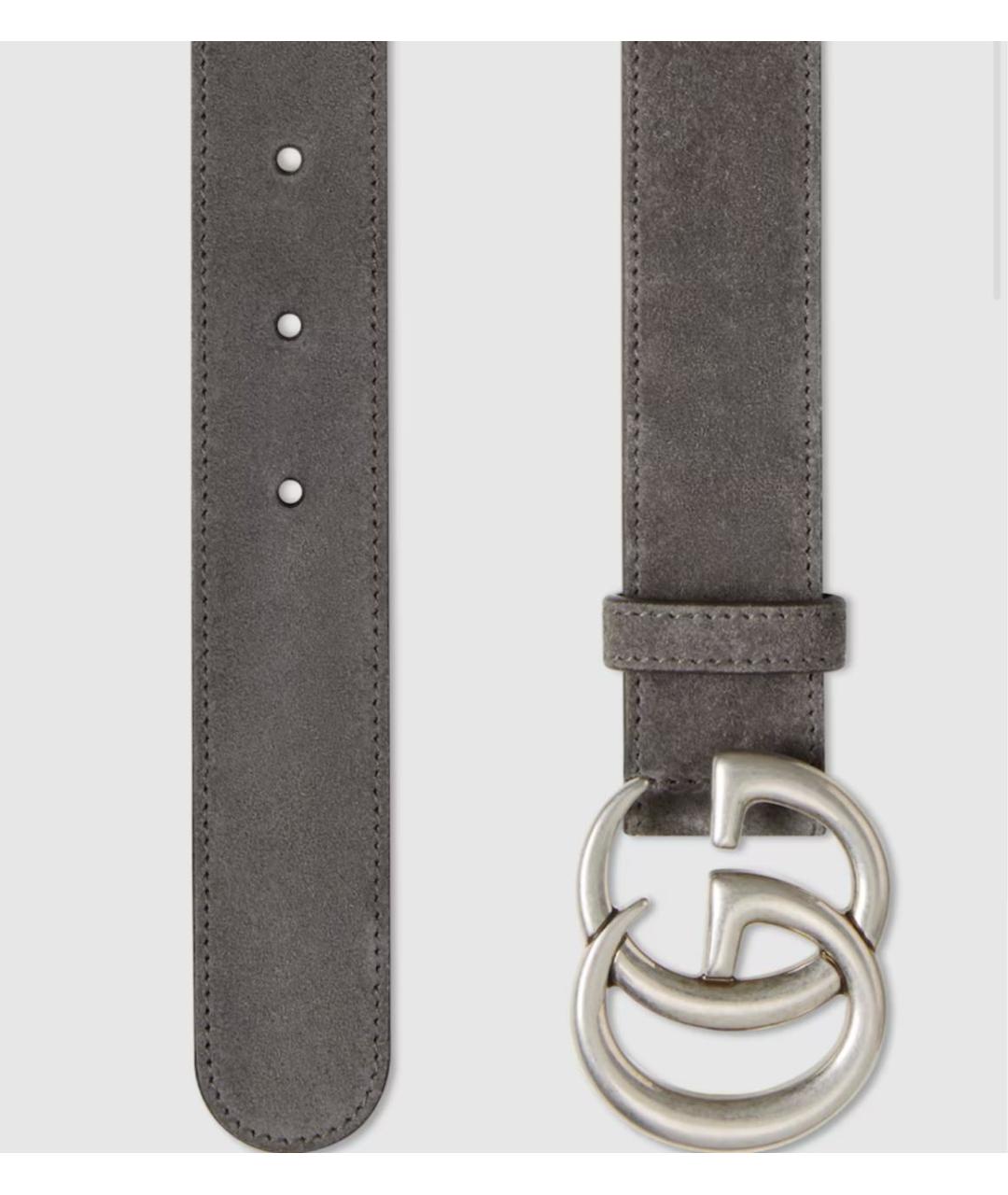GUCCI Серый кожаный ремень, фото 2