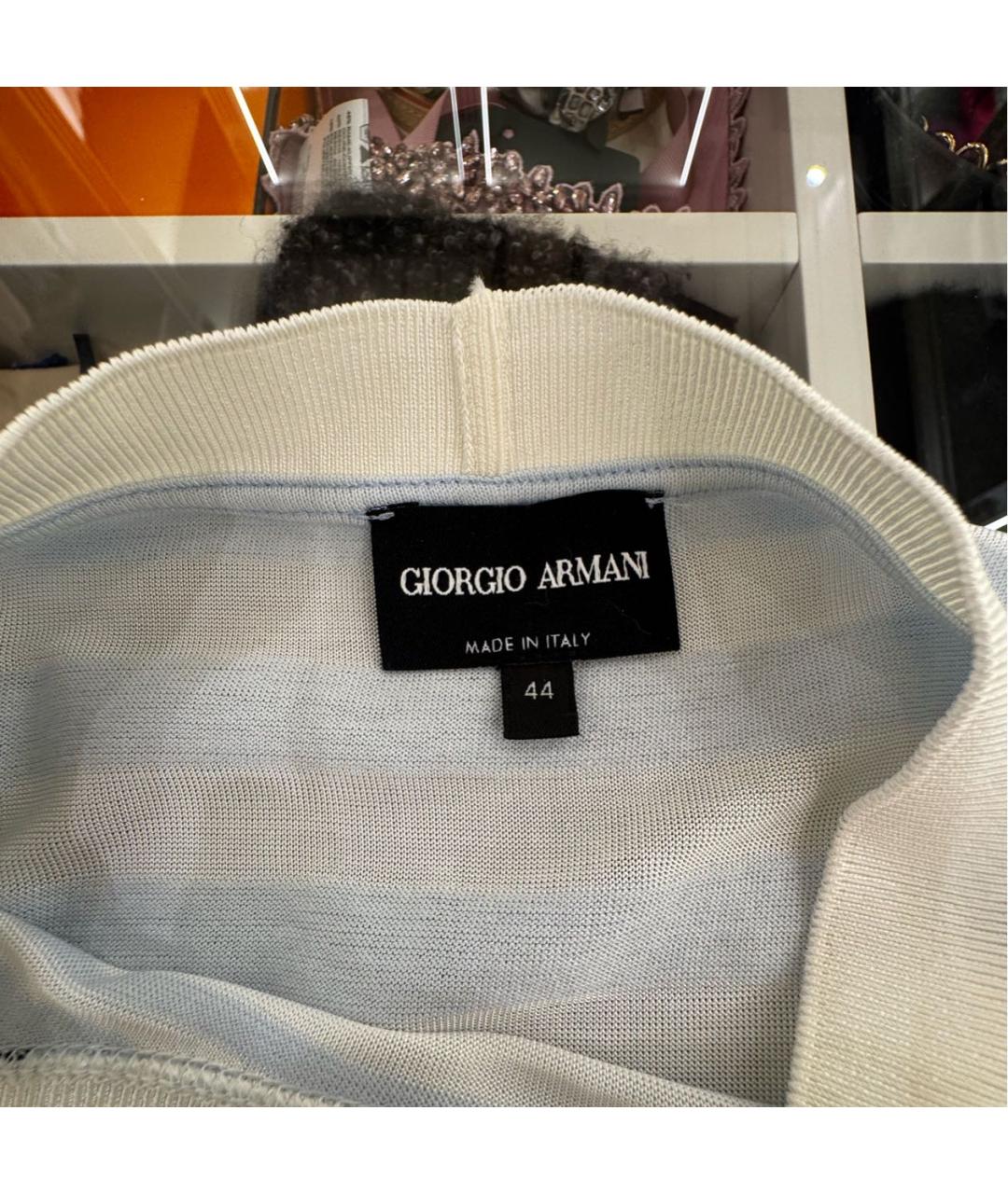 GIORGIO ARMANI Голубая хлопковая футболка, фото 2