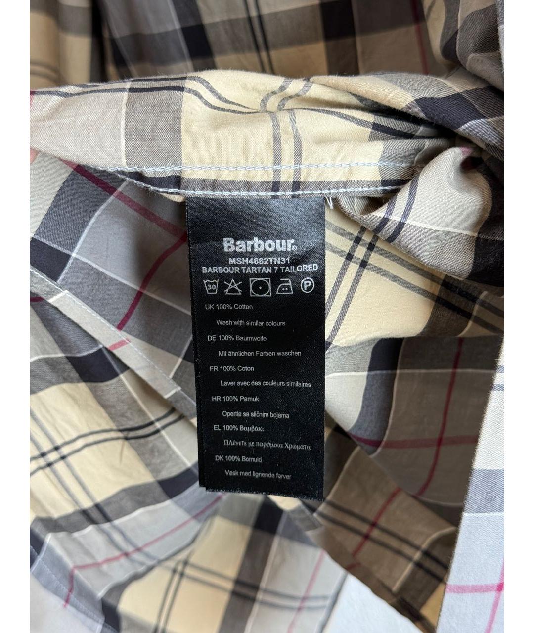 BARBOUR Коричневая хлопковая классическая рубашка, фото 8