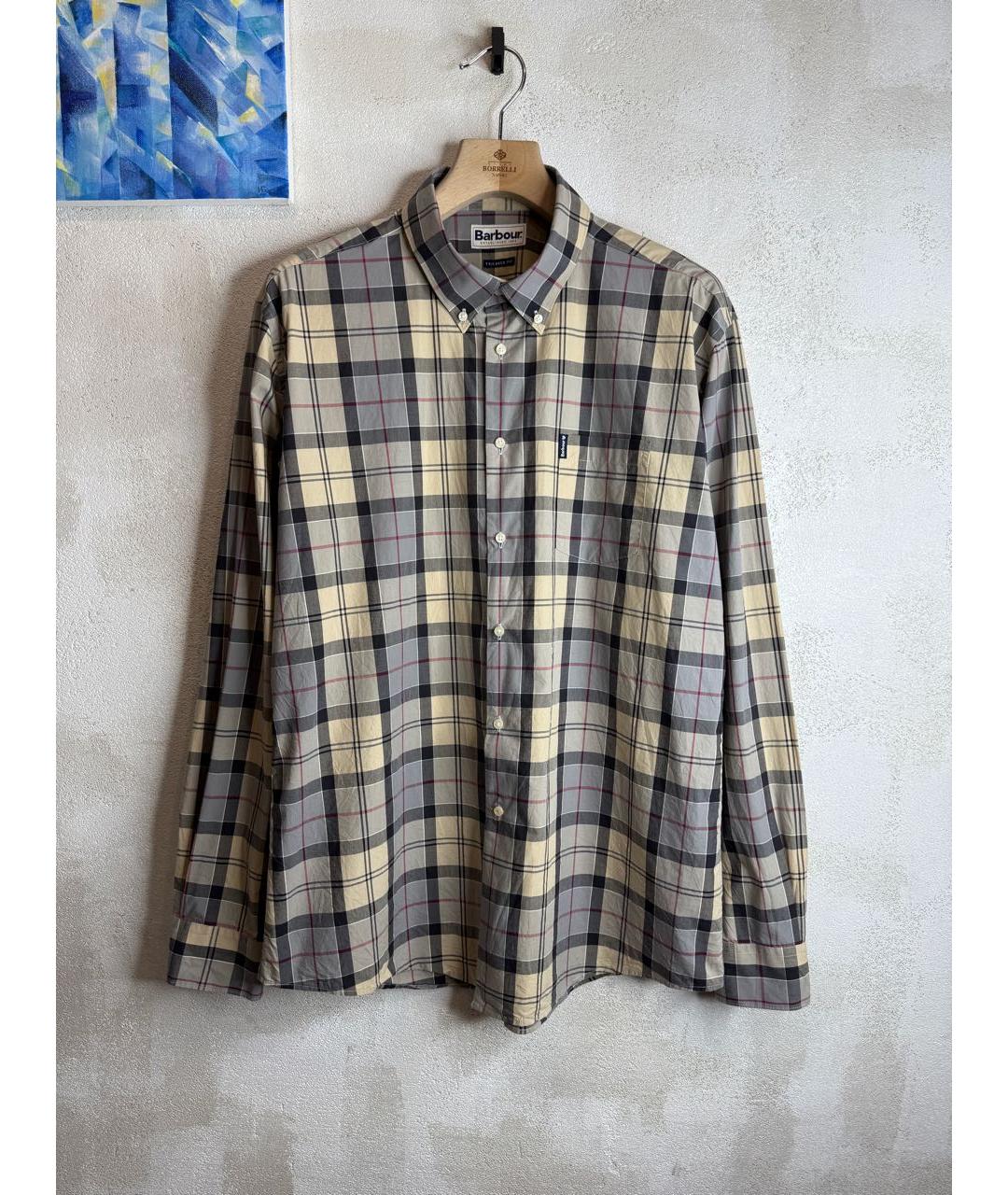 BARBOUR Коричневая хлопковая классическая рубашка, фото 9