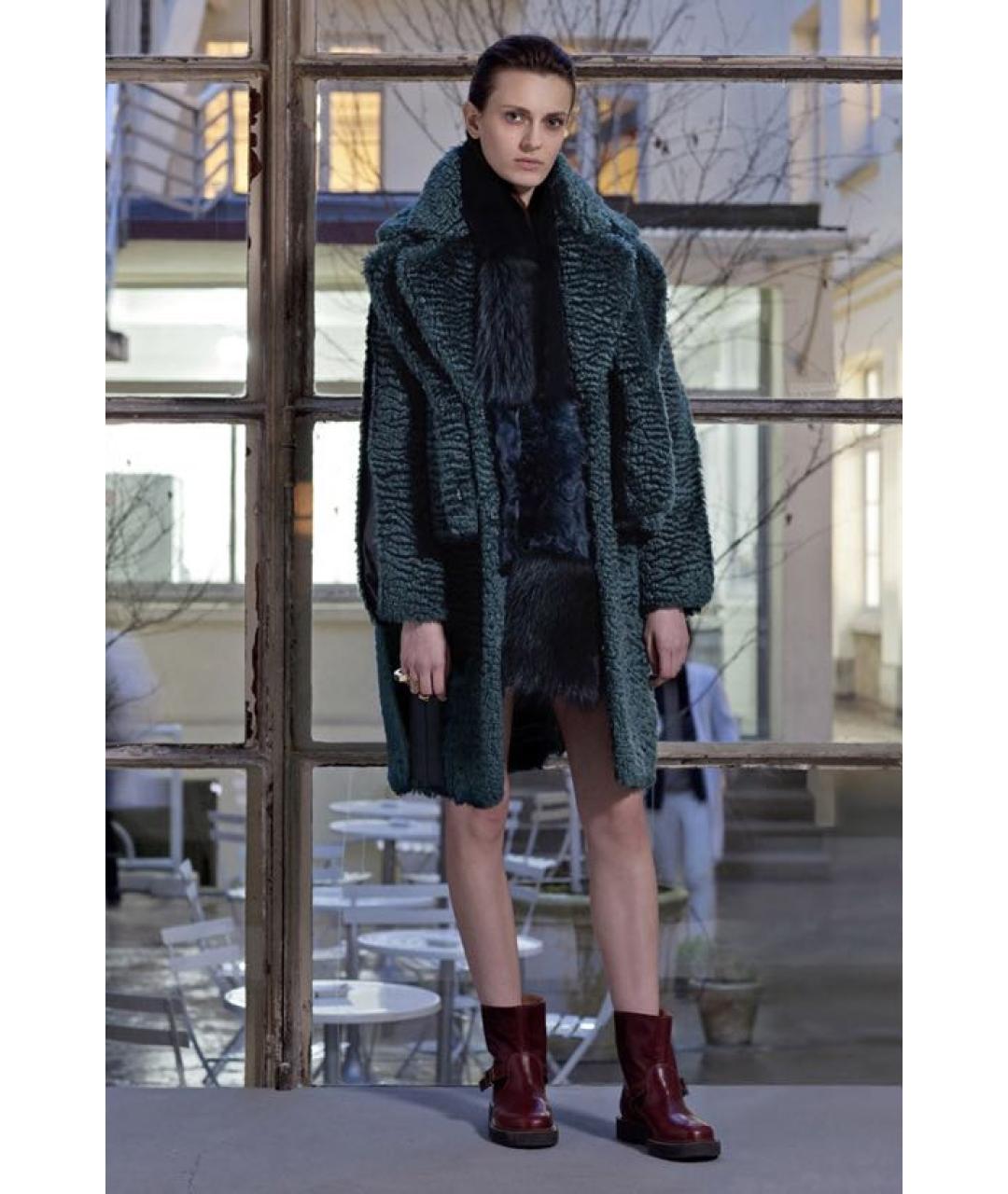MAISON MARGIELA Зеленая меховая шуба, фото 2