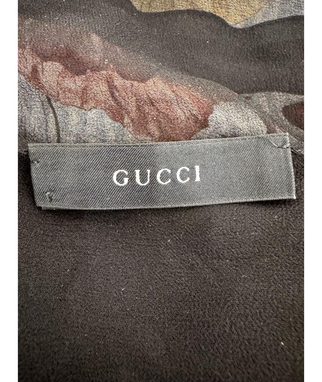 GUCCI Черное шелковое парео, фото 4