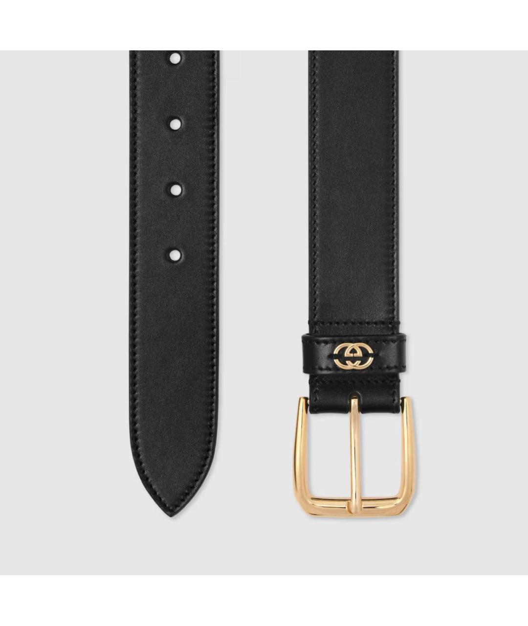 GUCCI Черный кожаный ремень, фото 2