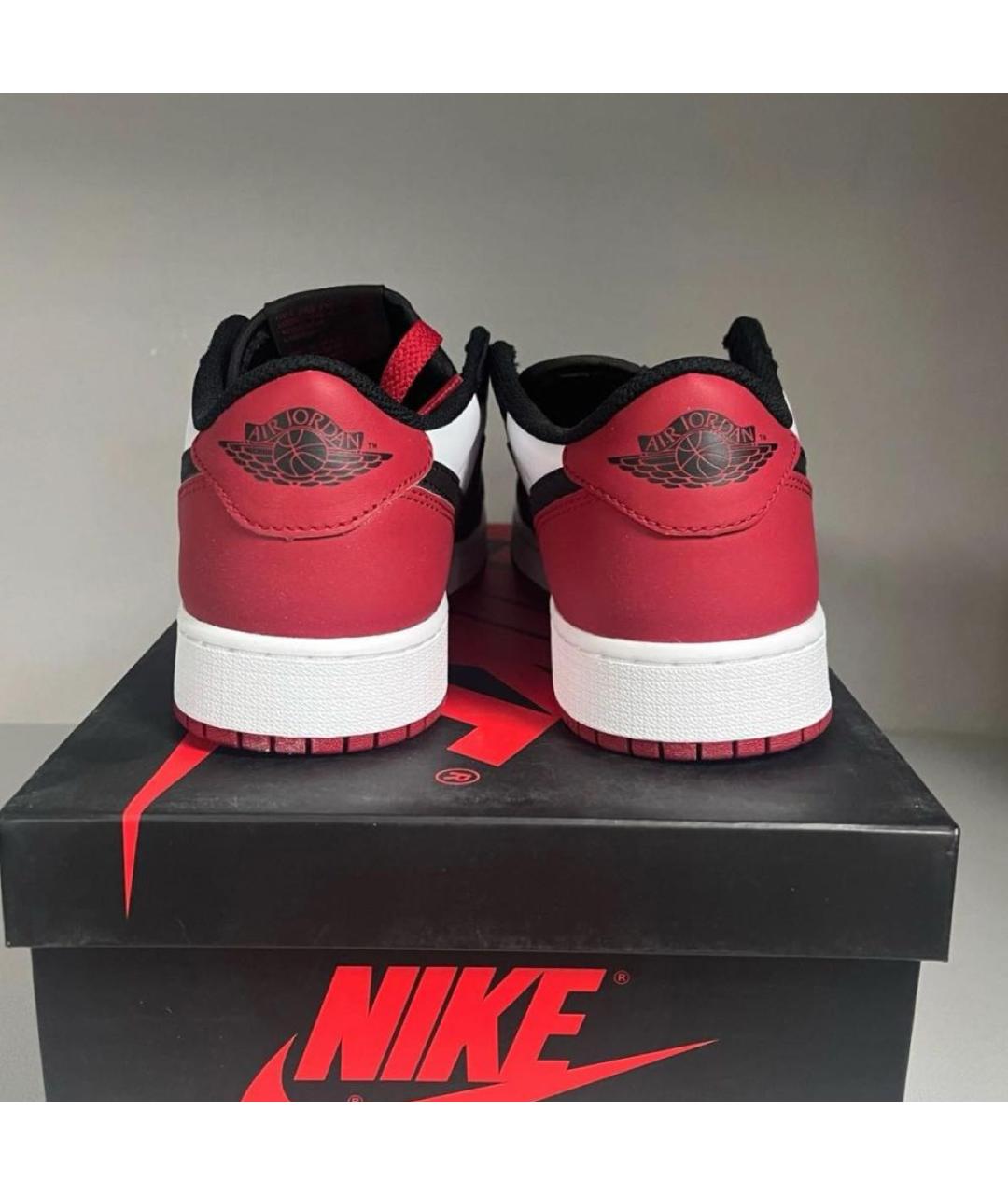 JORDAN Красные кожаные кроссовки, фото 4