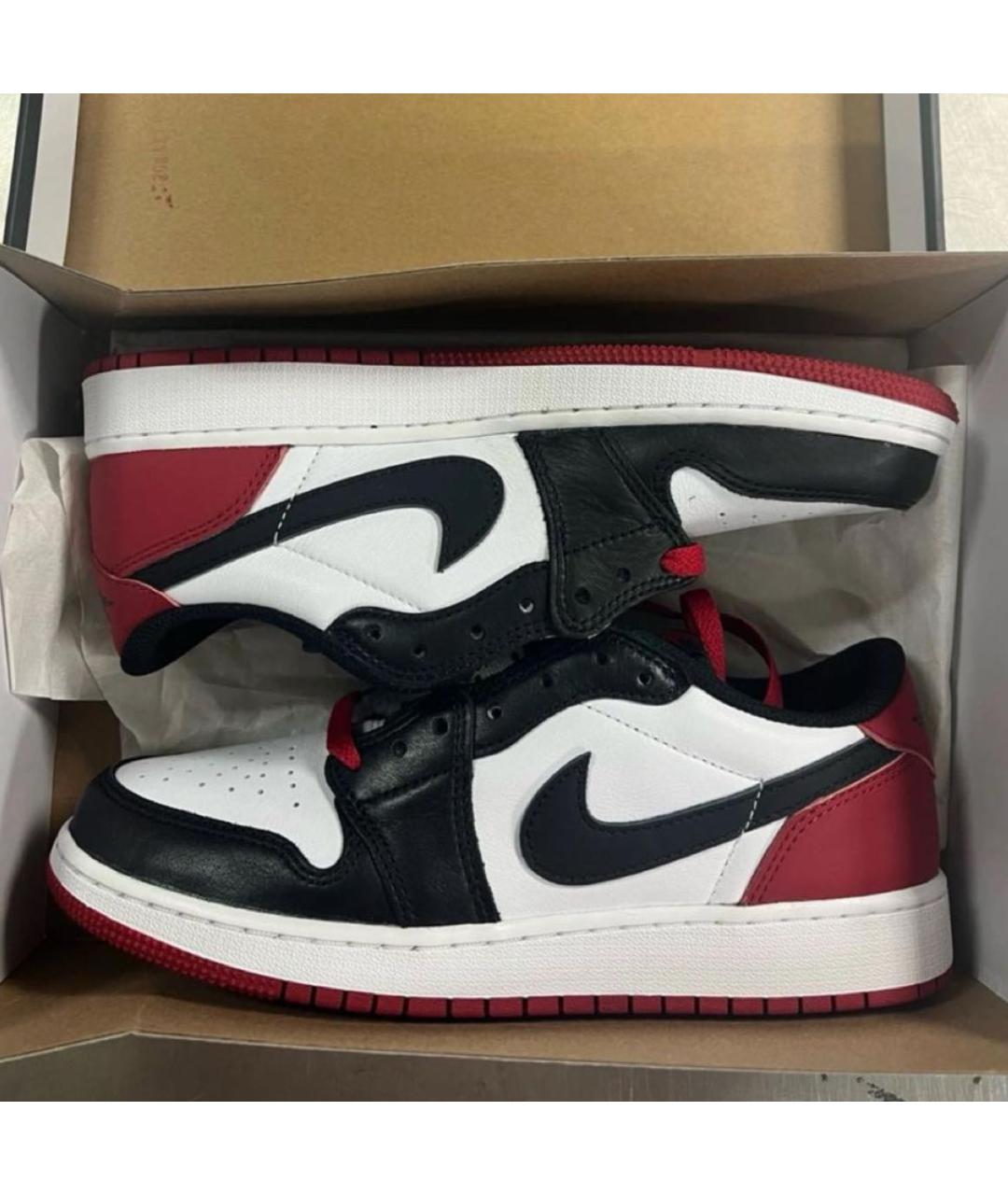 JORDAN Красные кожаные кроссовки, фото 3