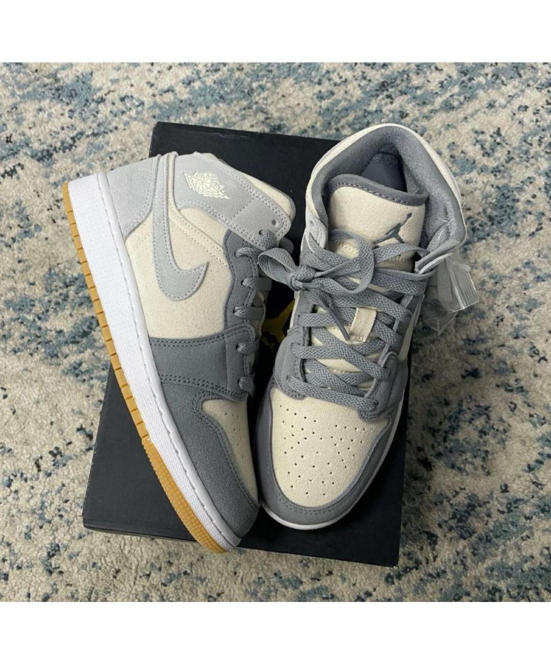 JORDAN Бежевые замшевые кроссовки, фото 2