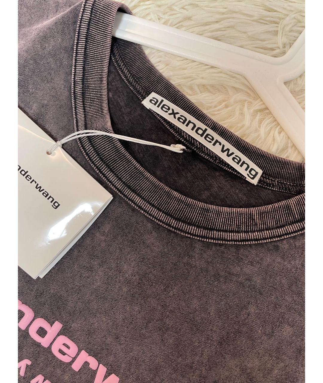 ALEXANDER WANG Фиолетовая хлопковая футболка, фото 4