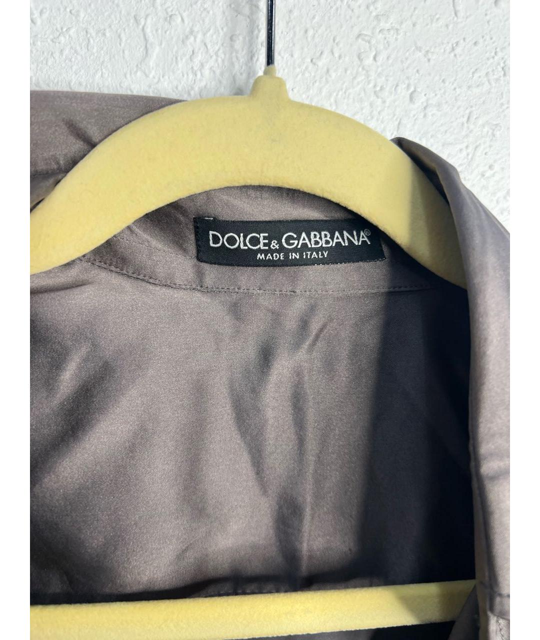 DOLCE&GABBANA Коричневая шелковая рубашка, фото 2