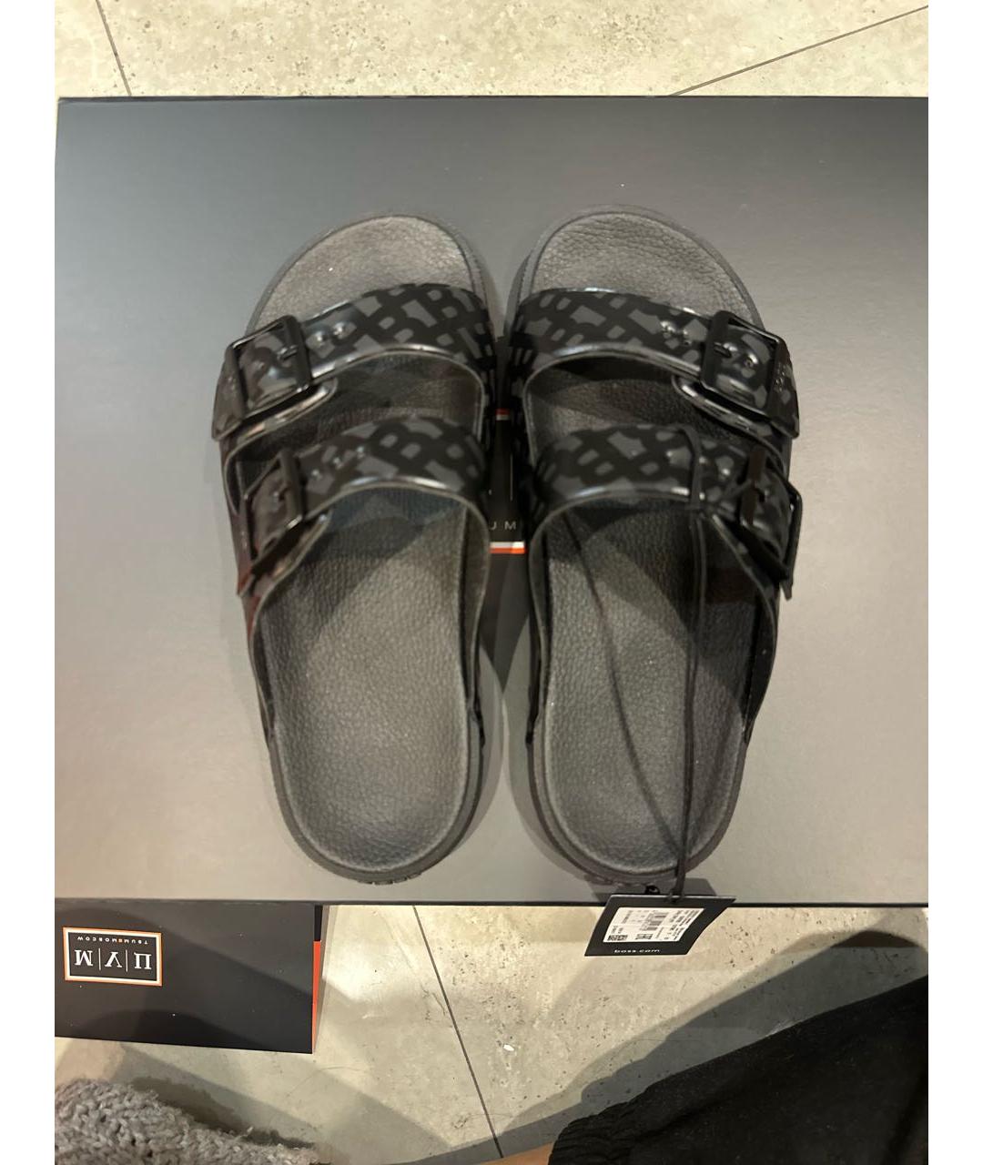 HUGO BOSS Черные шлепанцы, фото 3