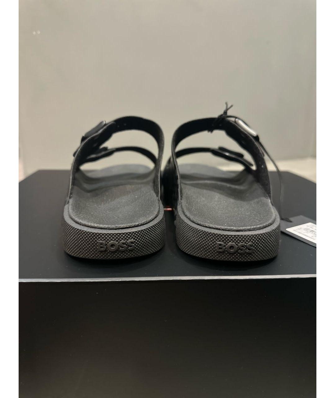 HUGO BOSS Черные шлепанцы, фото 4