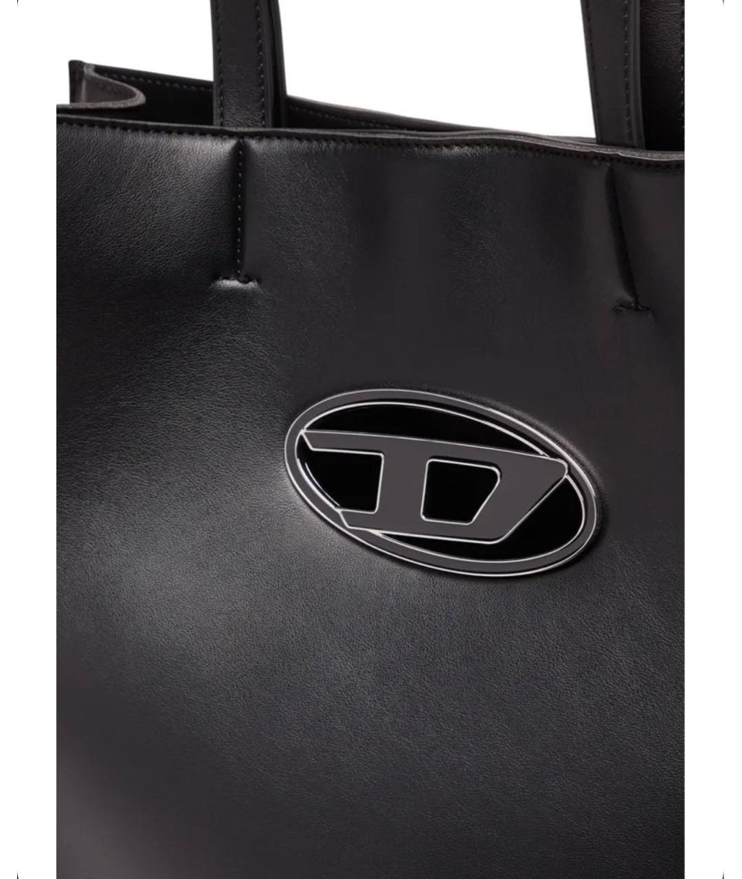 DIESEL Черная кожаная сумка тоут, фото 3