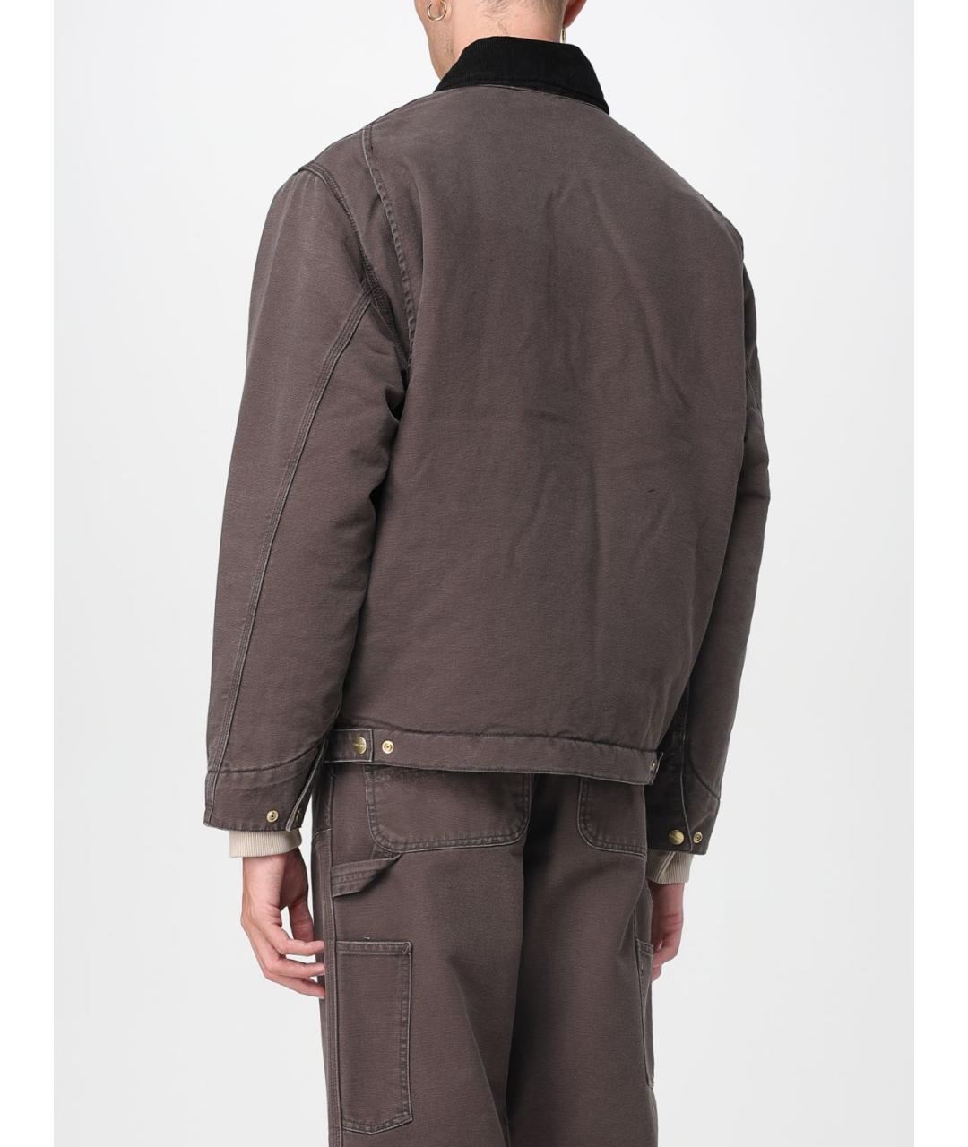 CARHARTT WIP Коричневая хлопковая куртка, фото 4
