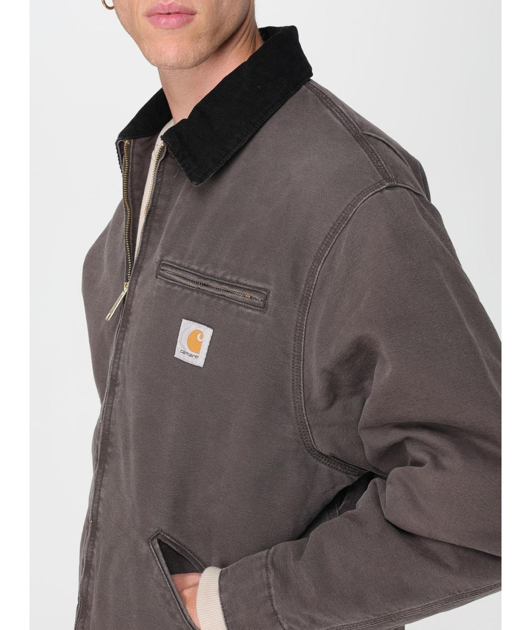 CARHARTT WIP Коричневая хлопковая куртка, фото 6