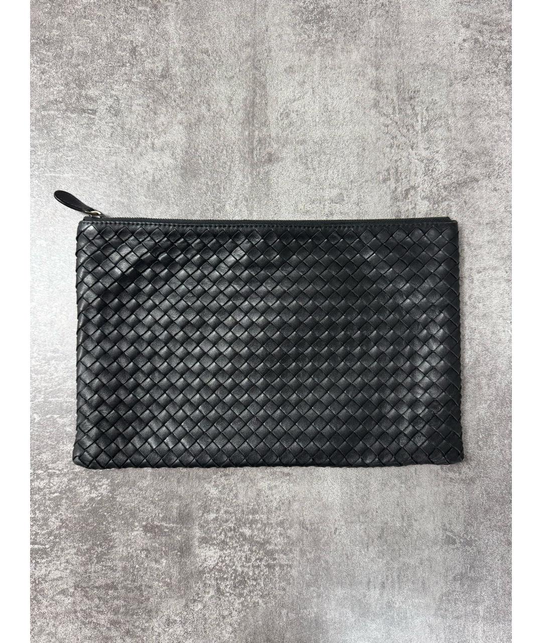 BOTTEGA VENETA Черная кожаная барсетка, фото 9