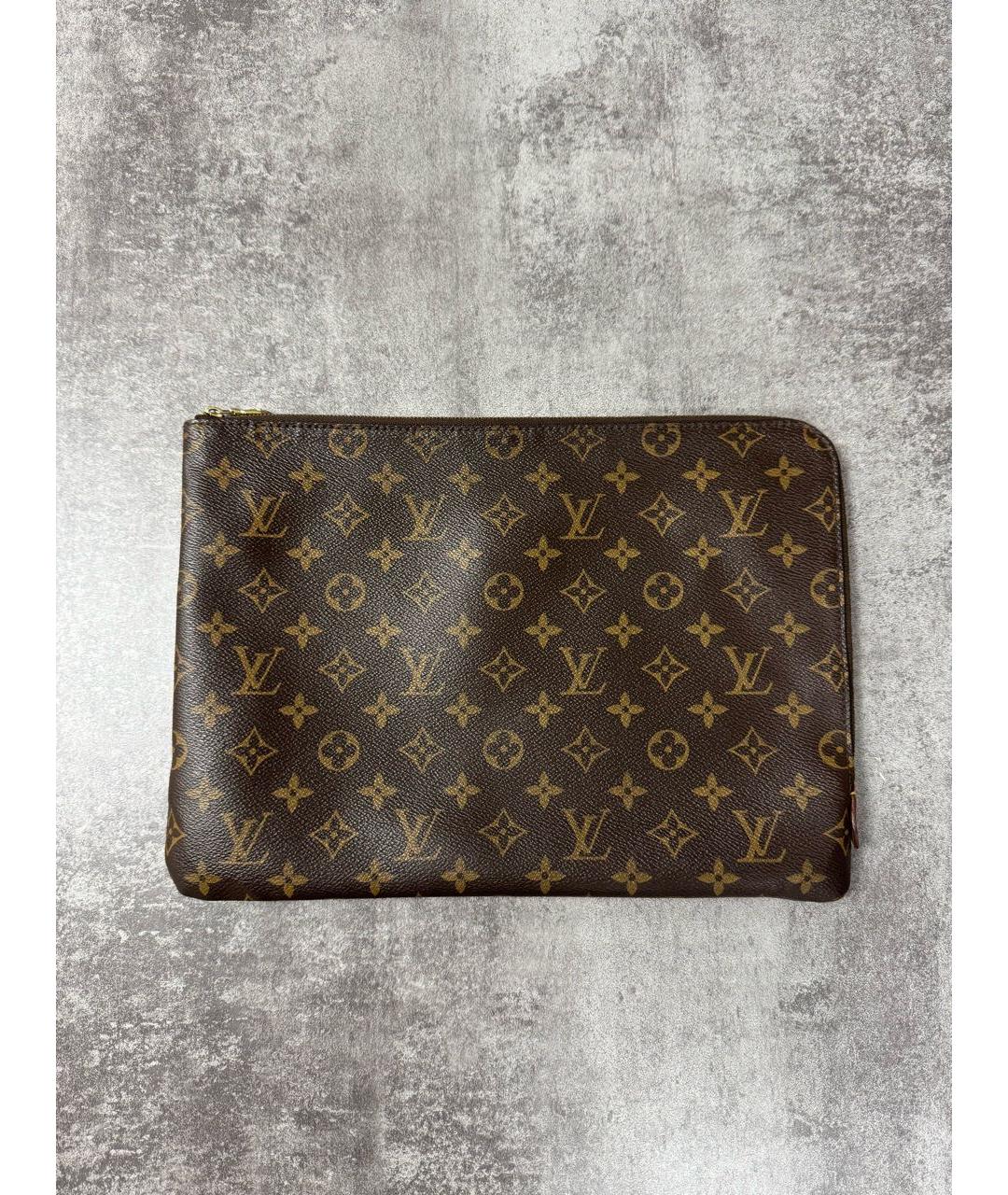 LOUIS VUITTON Коричневая кожаная папка для документов, фото 9