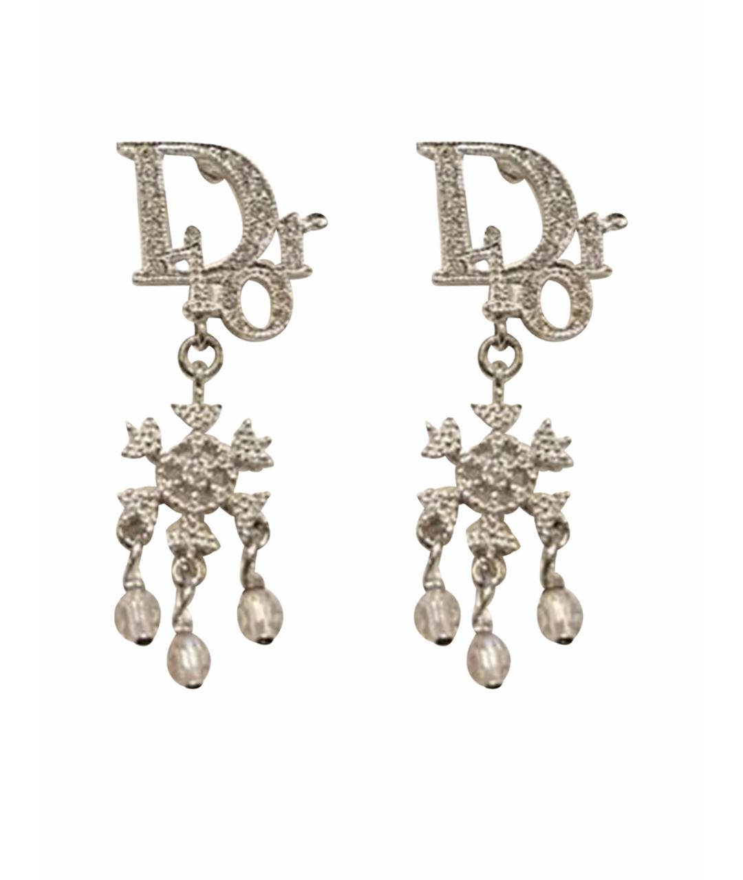 CHRISTIAN DIOR Серебряные стеклянные серьги, фото 1