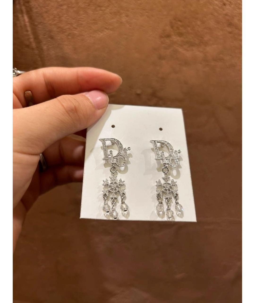 CHRISTIAN DIOR Серебряные стеклянные серьги, фото 3