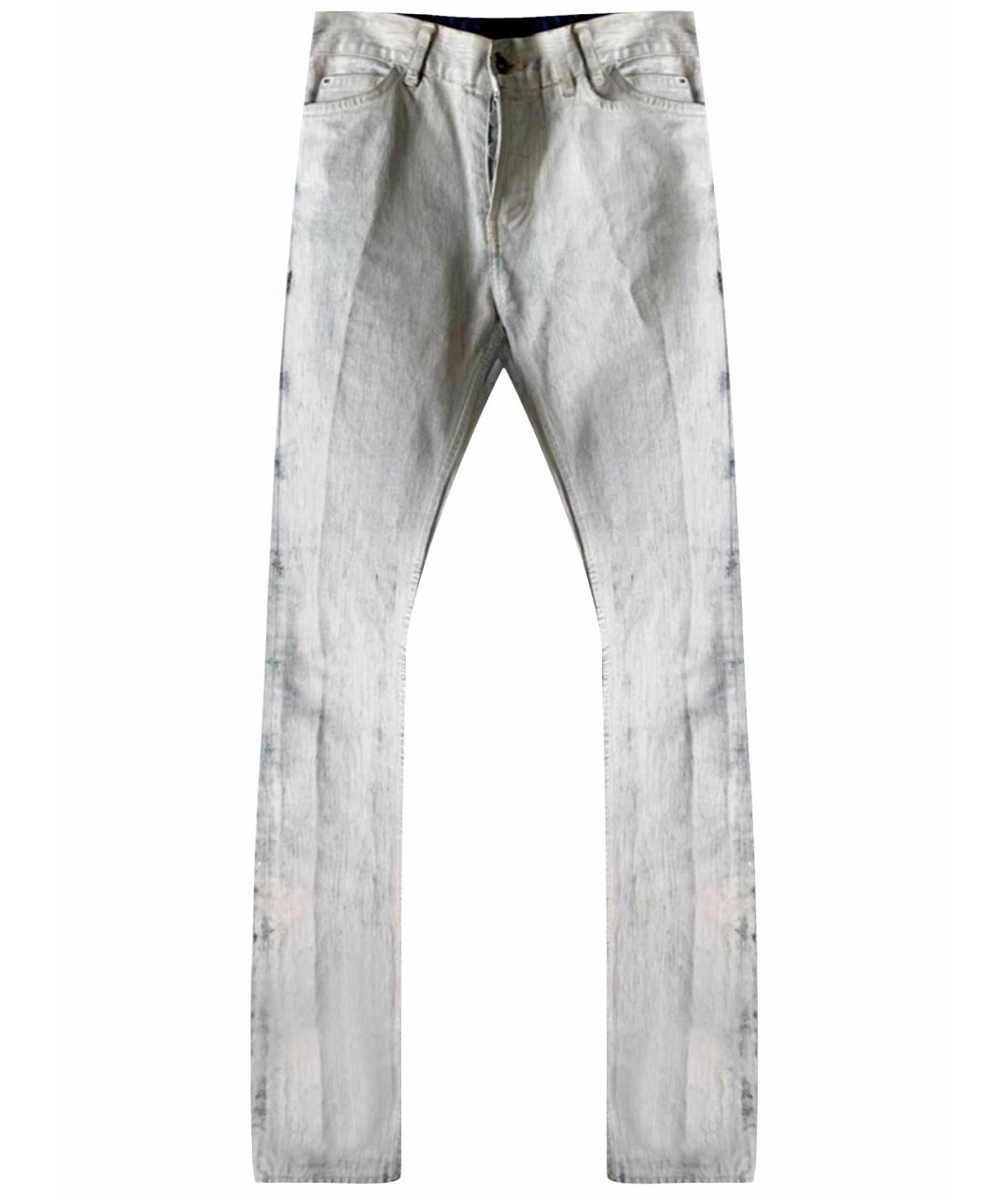 MAISON MARGIELA Белые хлопковые прямые джинсы, фото 1
