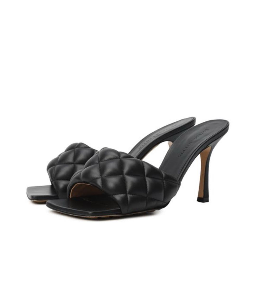 BOTTEGA VENETA Черные кожаные мюли, фото 2