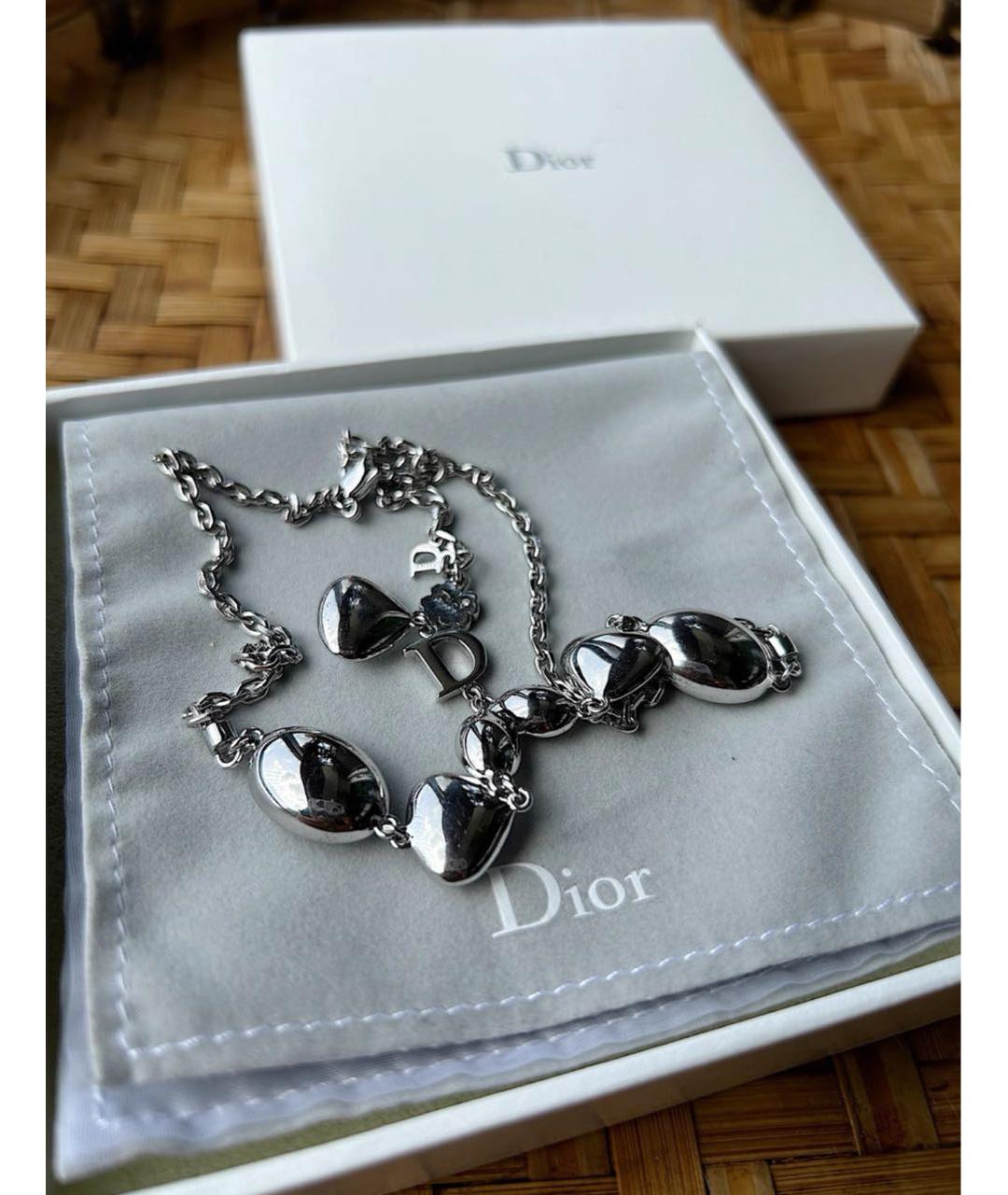 CHRISTIAN DIOR Серебряное стеклянное колье, фото 3