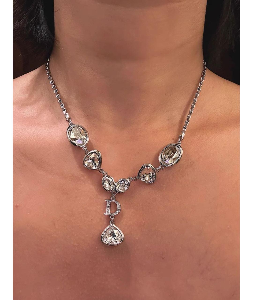 CHRISTIAN DIOR Серебряное стеклянное колье, фото 4