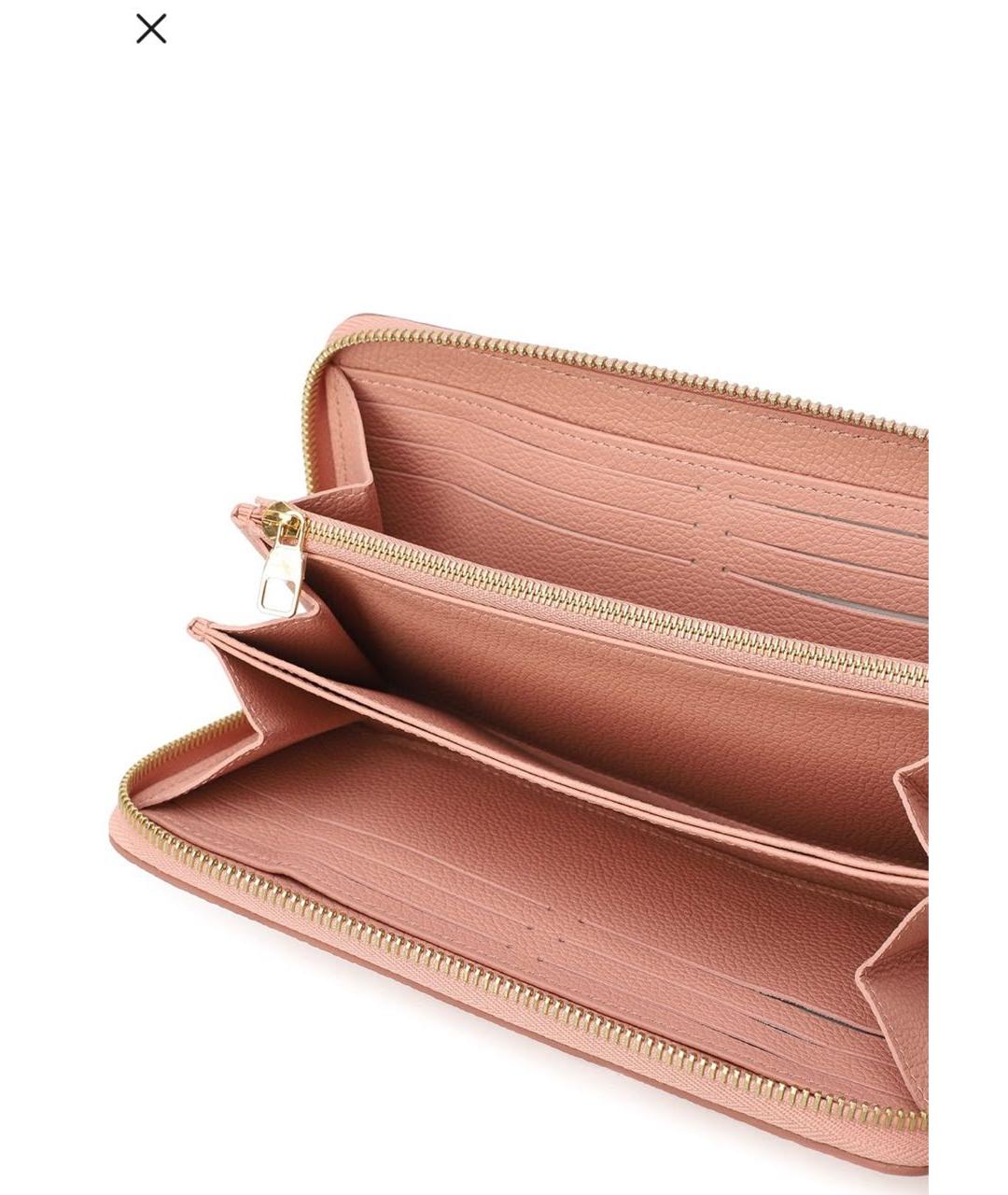 LOUIS VUITTON Розовый кожаный кошелек, фото 3