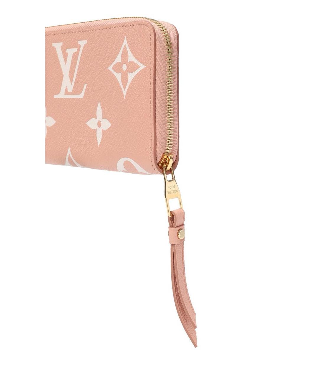 LOUIS VUITTON Розовый кожаный кошелек, фото 4