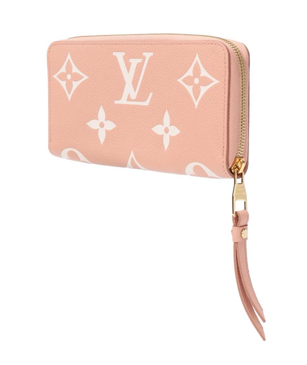 LOUIS VUITTON Розовый кожаный кошелек, фото 2