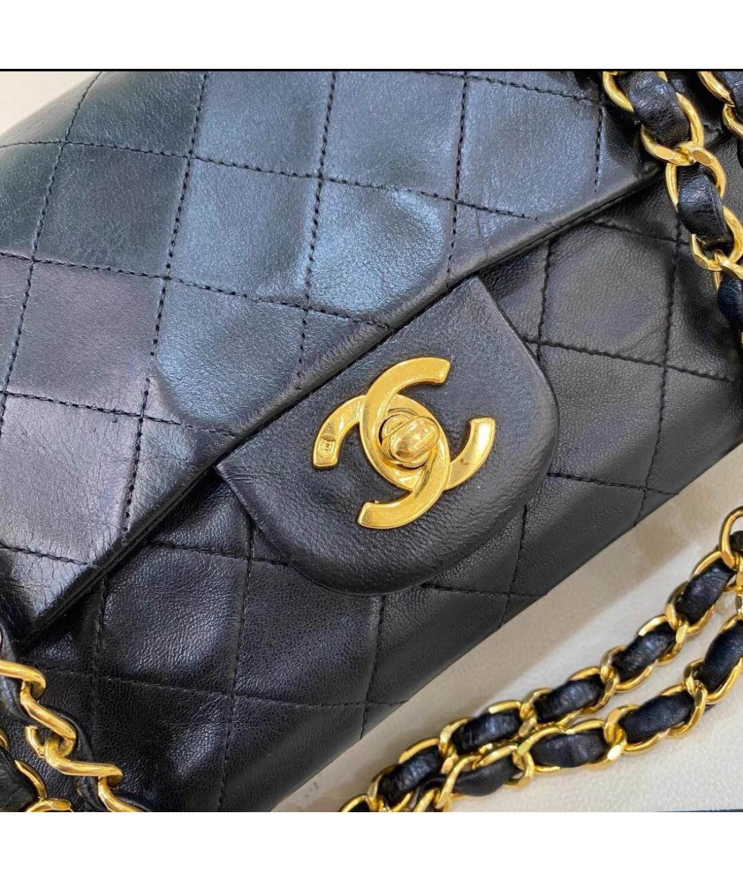 CHANEL Черная кожаная сумка через плечо, фото 8