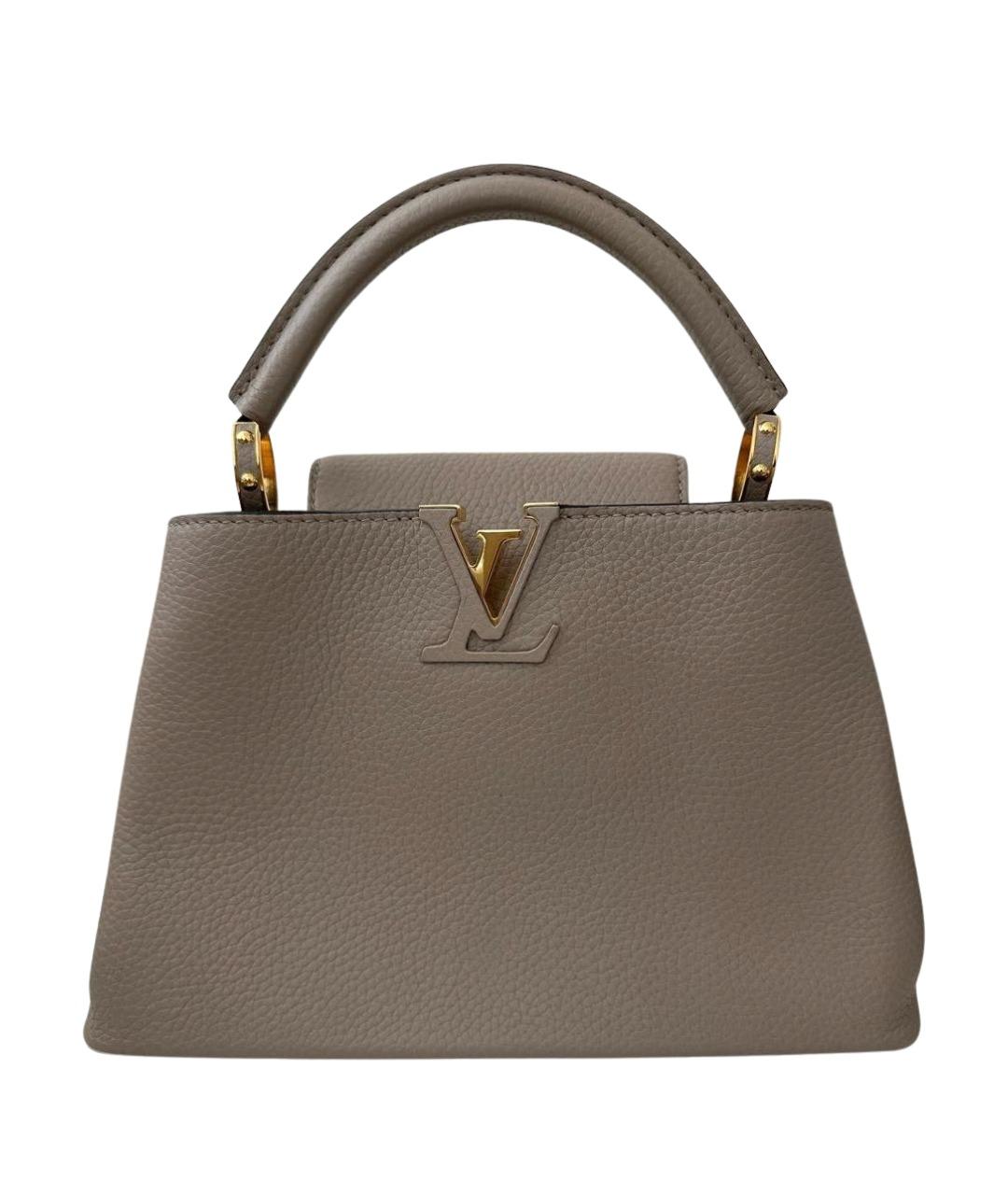 LOUIS VUITTON Бежевая кожаная сумка с короткими ручками, фото 1