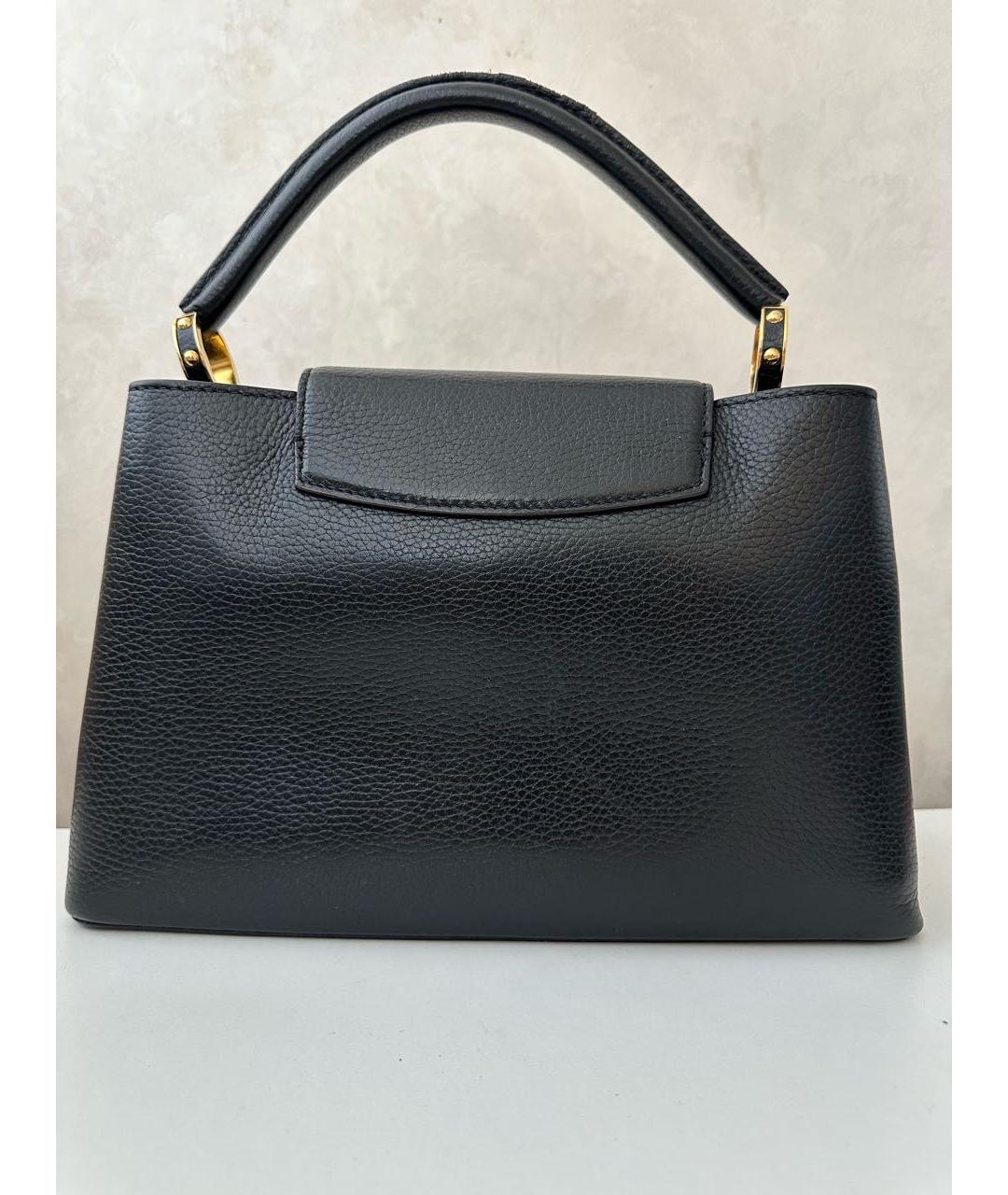 LOUIS VUITTON Черная кожаная сумка с короткими ручками, фото 2