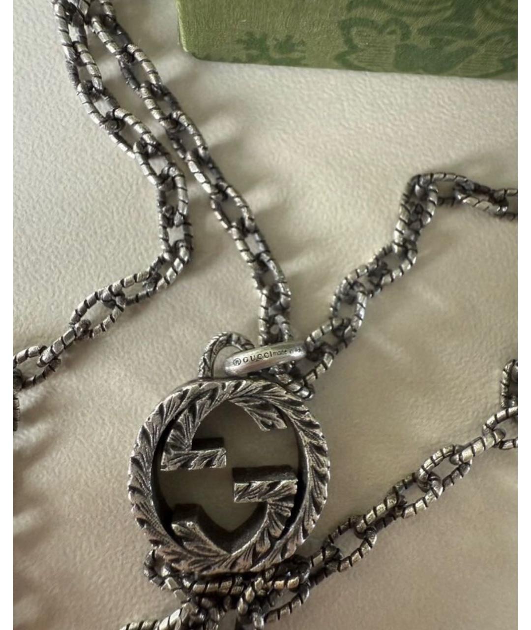GUCCI Серебряная серебряная цепочка/подвеска, фото 3