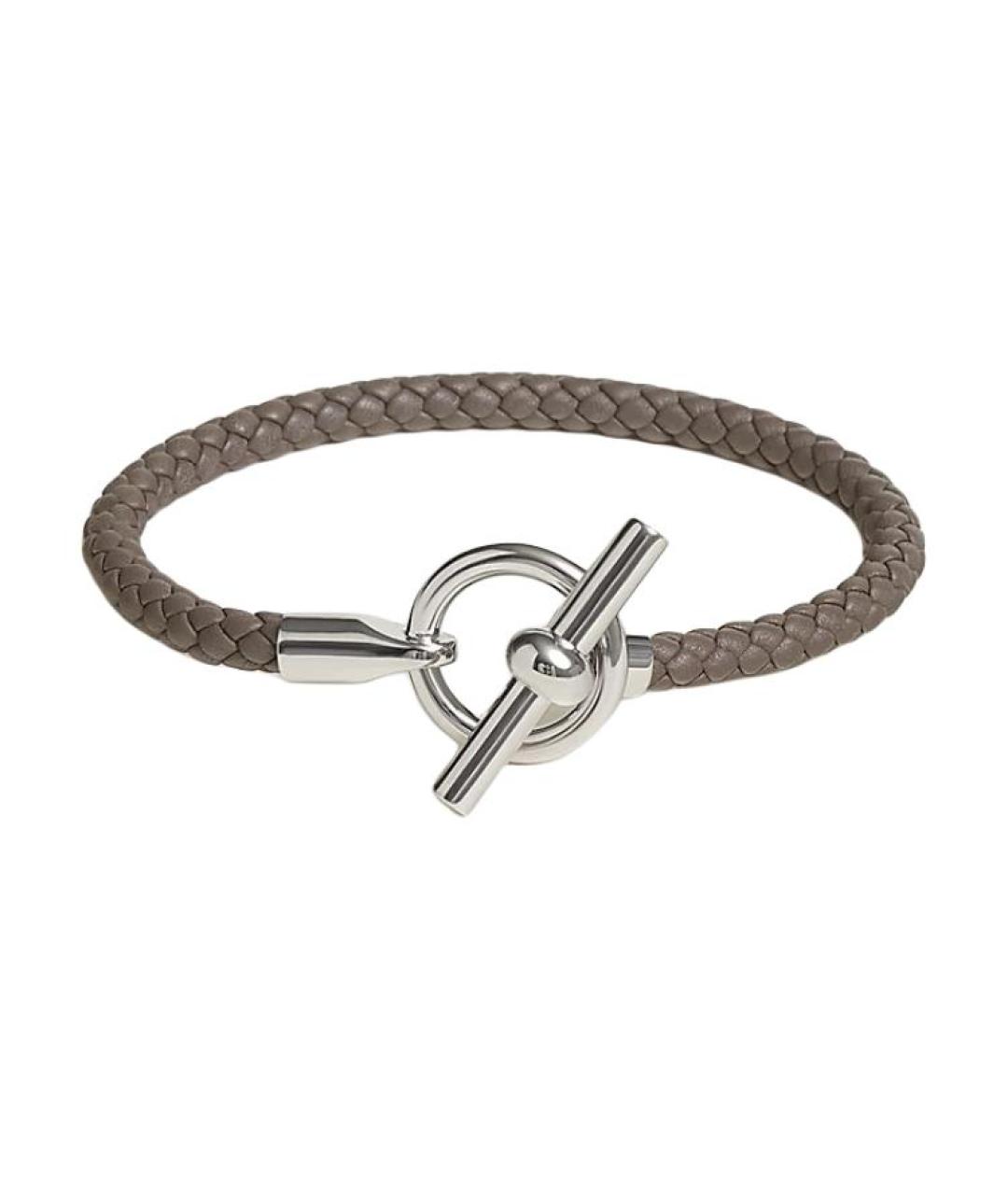 HERMES Серый кожаный браслет, фото 1