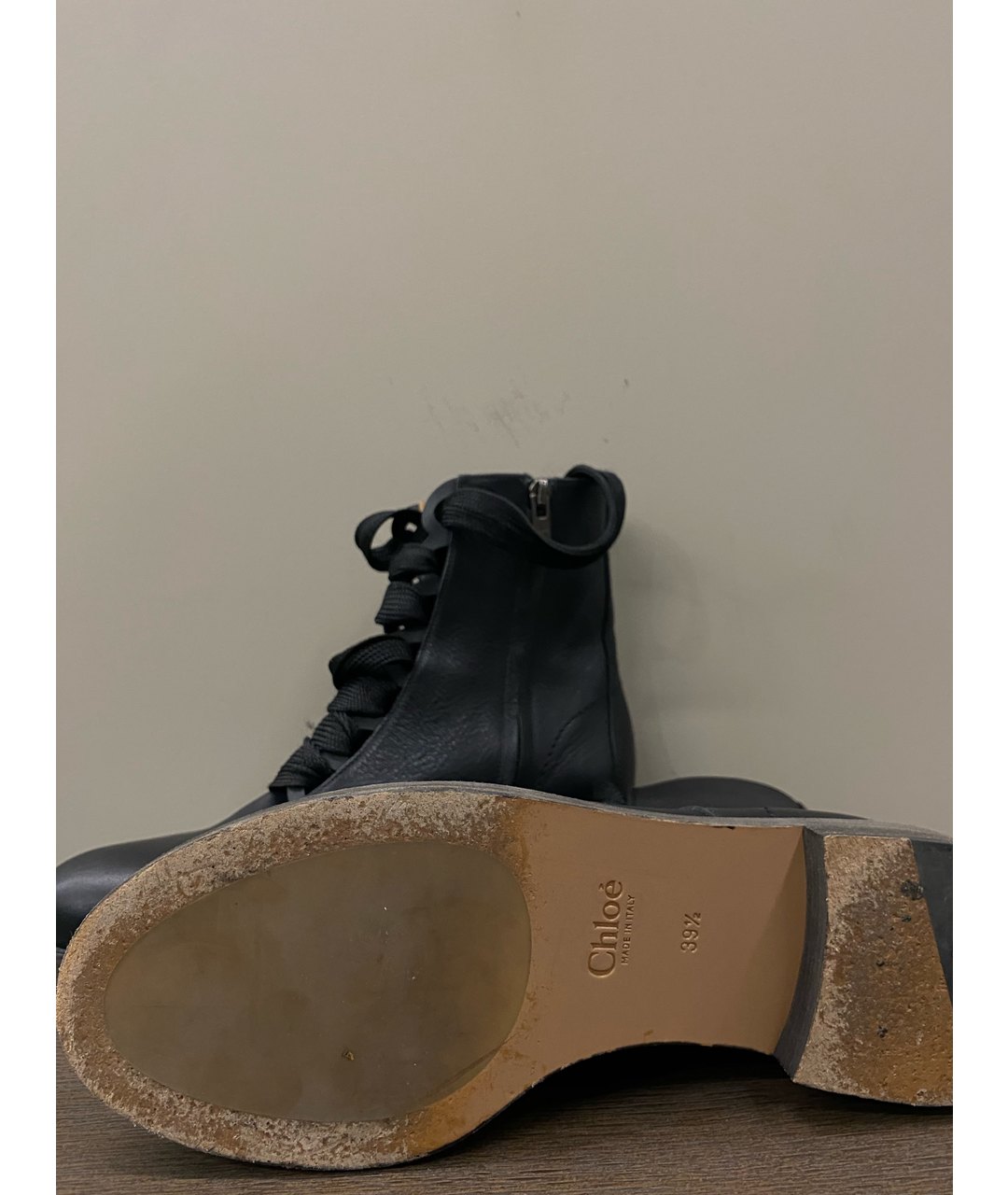 CHLOE Черные кожаные ботинки, фото 4