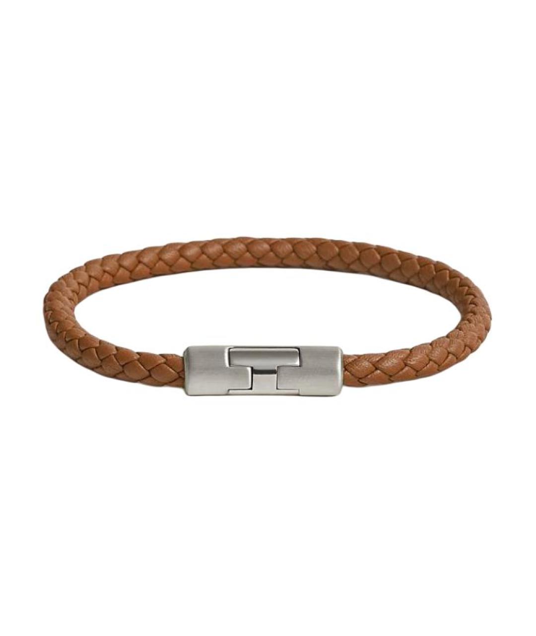 HERMES Коричневый кожаный браслет, фото 1
