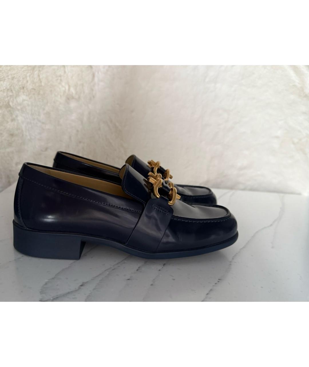 BOTTEGA VENETA Темно-синие кожаные лоферы, фото 5