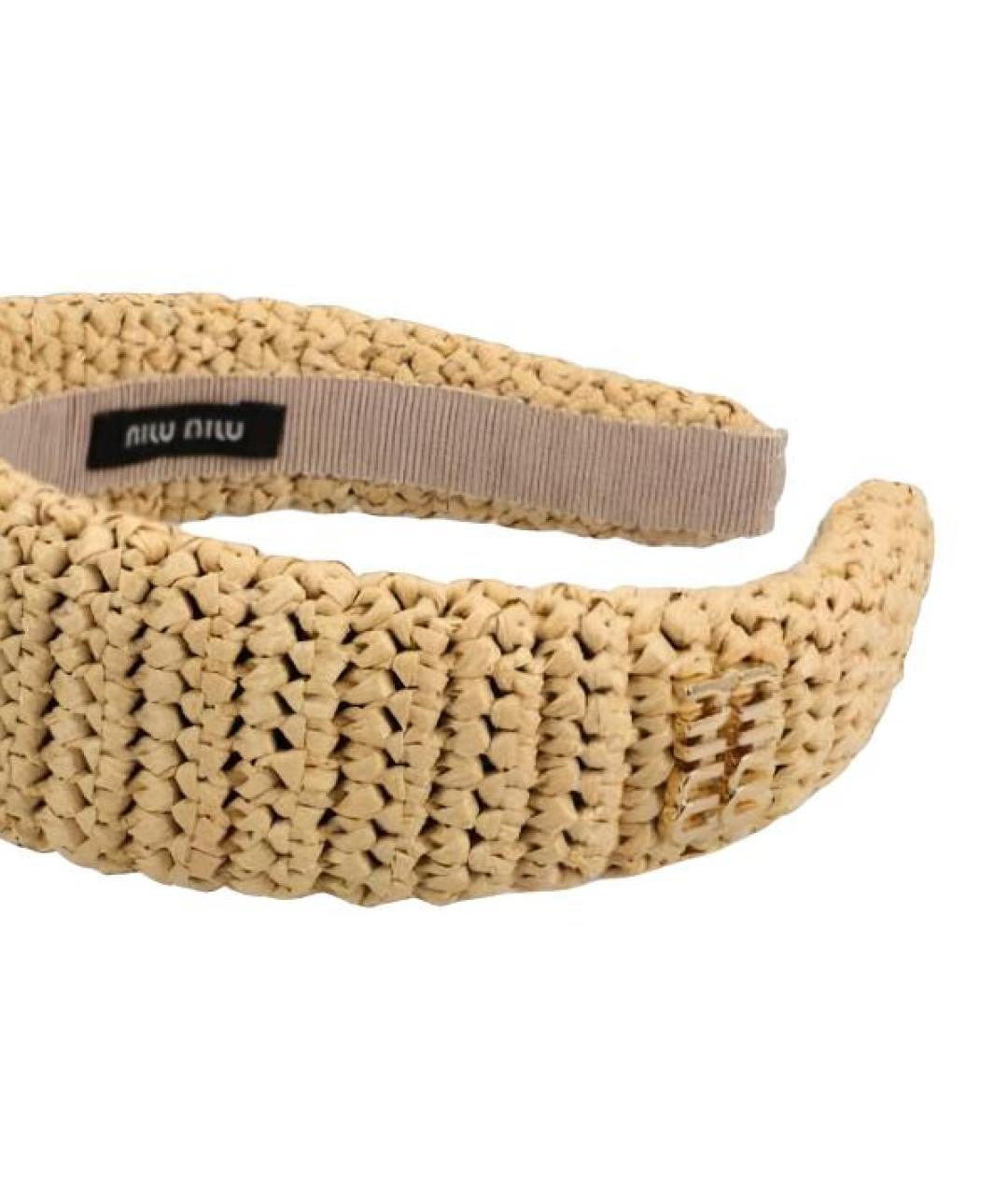 MIU MIU Бежевая заколка, фото 3