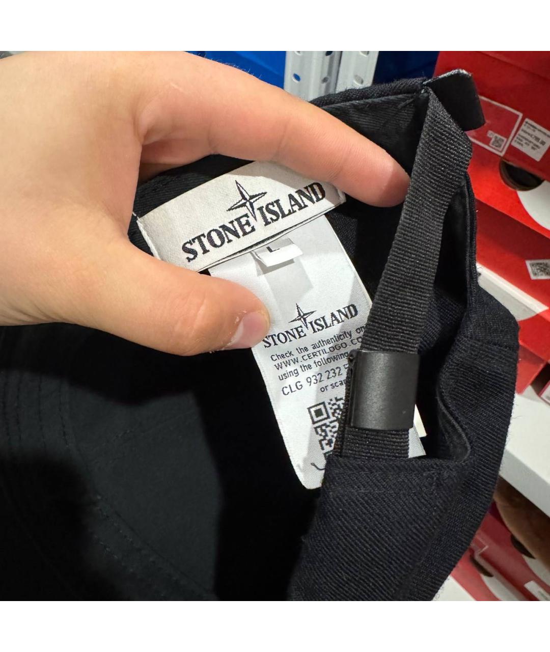 STONE ISLAND Черная хлопковая кепка/бейсболка, фото 5