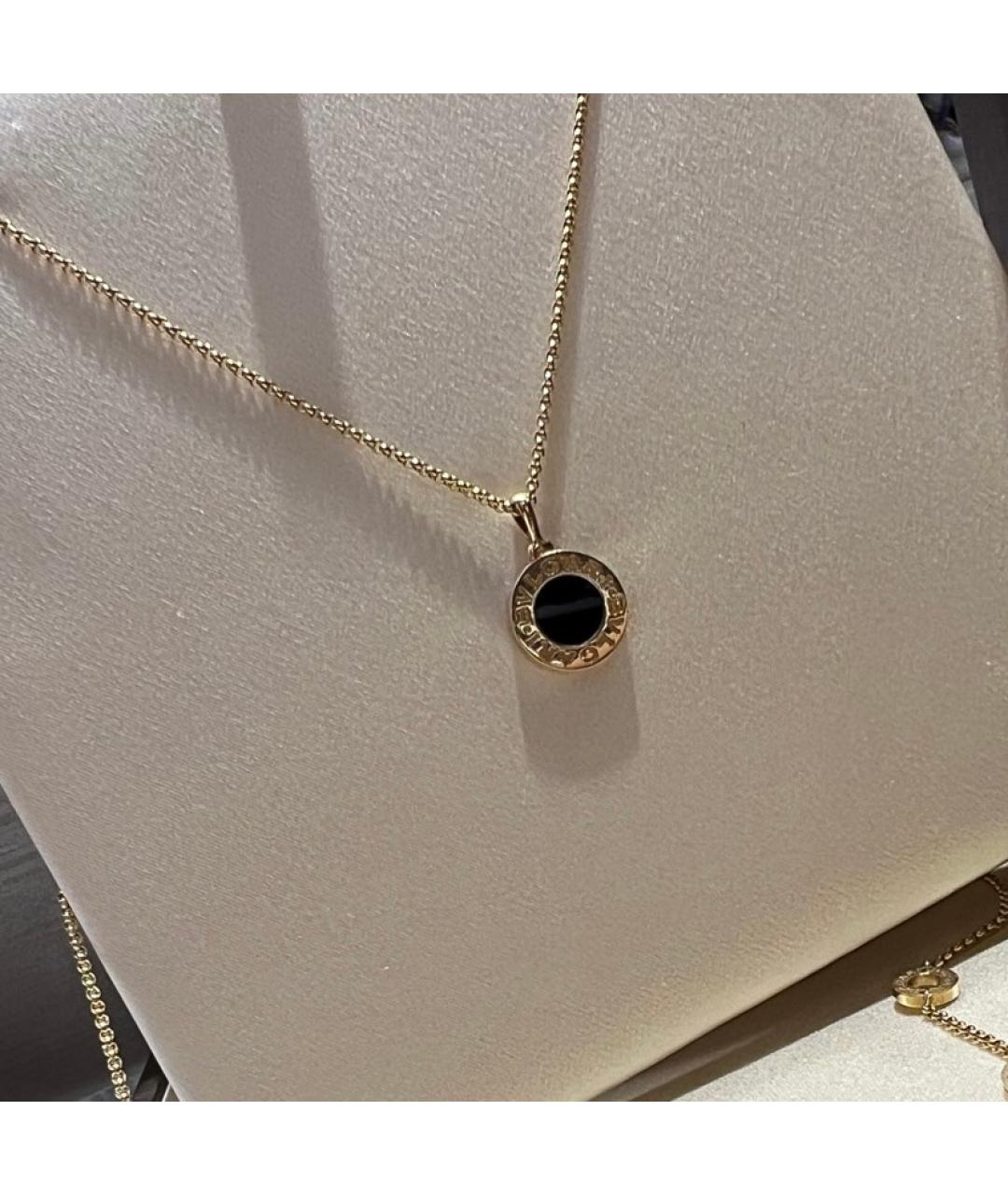 BVLGARI Черная подвеска из розового золота, фото 3