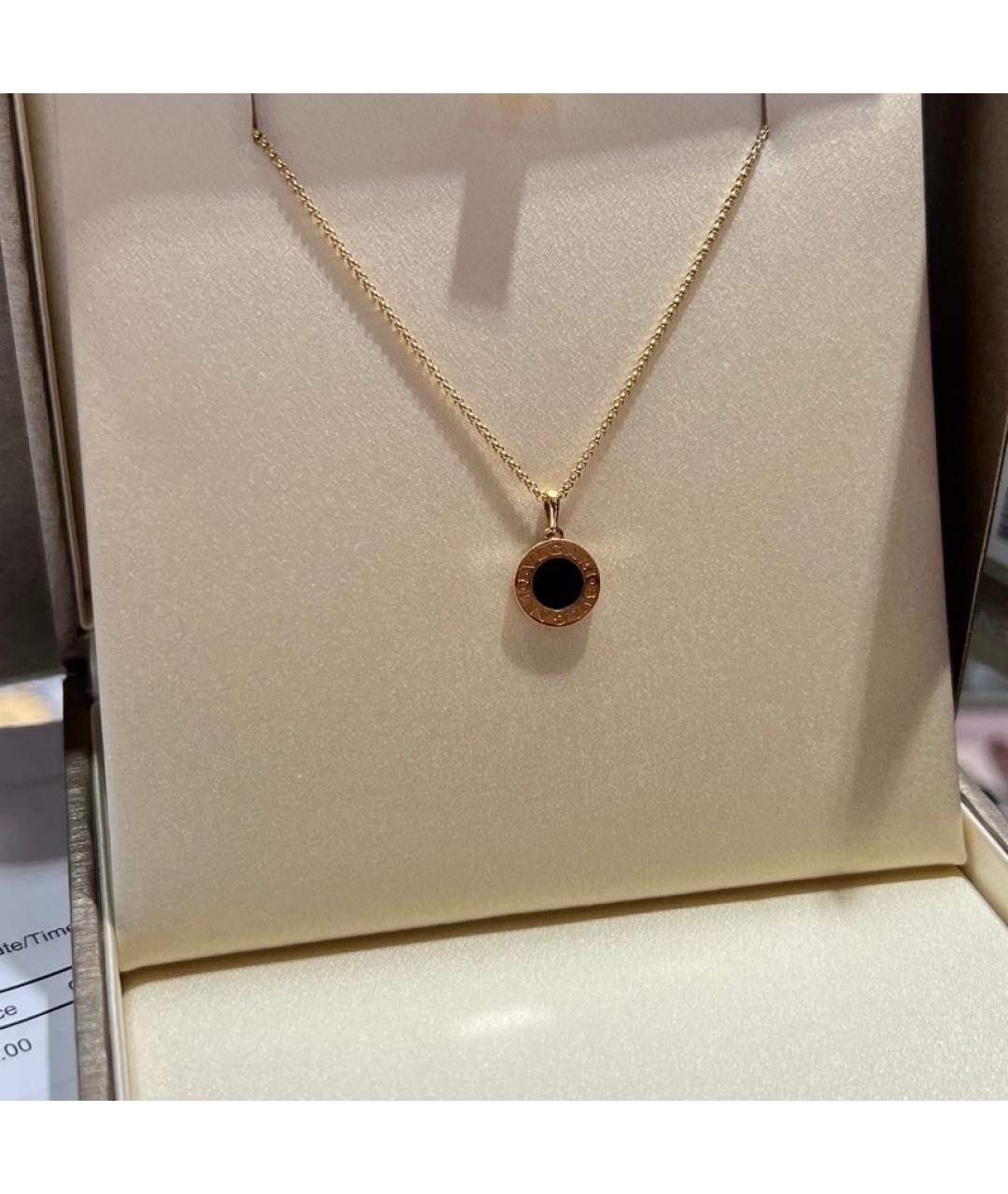 BVLGARI Черная подвеска из розового золота, фото 2