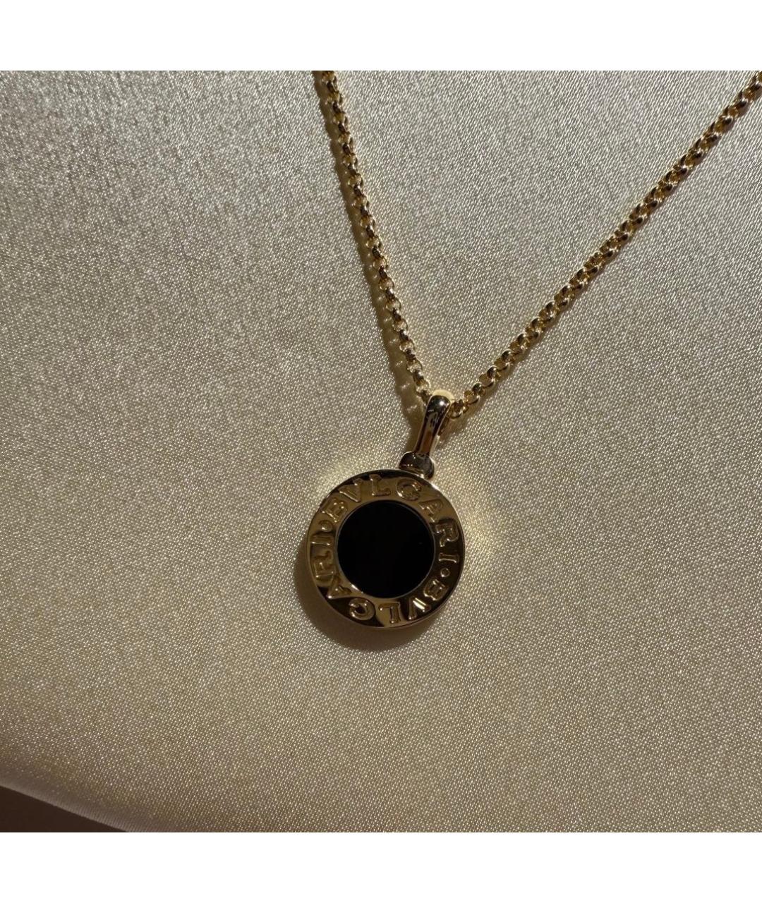 BVLGARI Черная подвеска из розового золота, фото 4