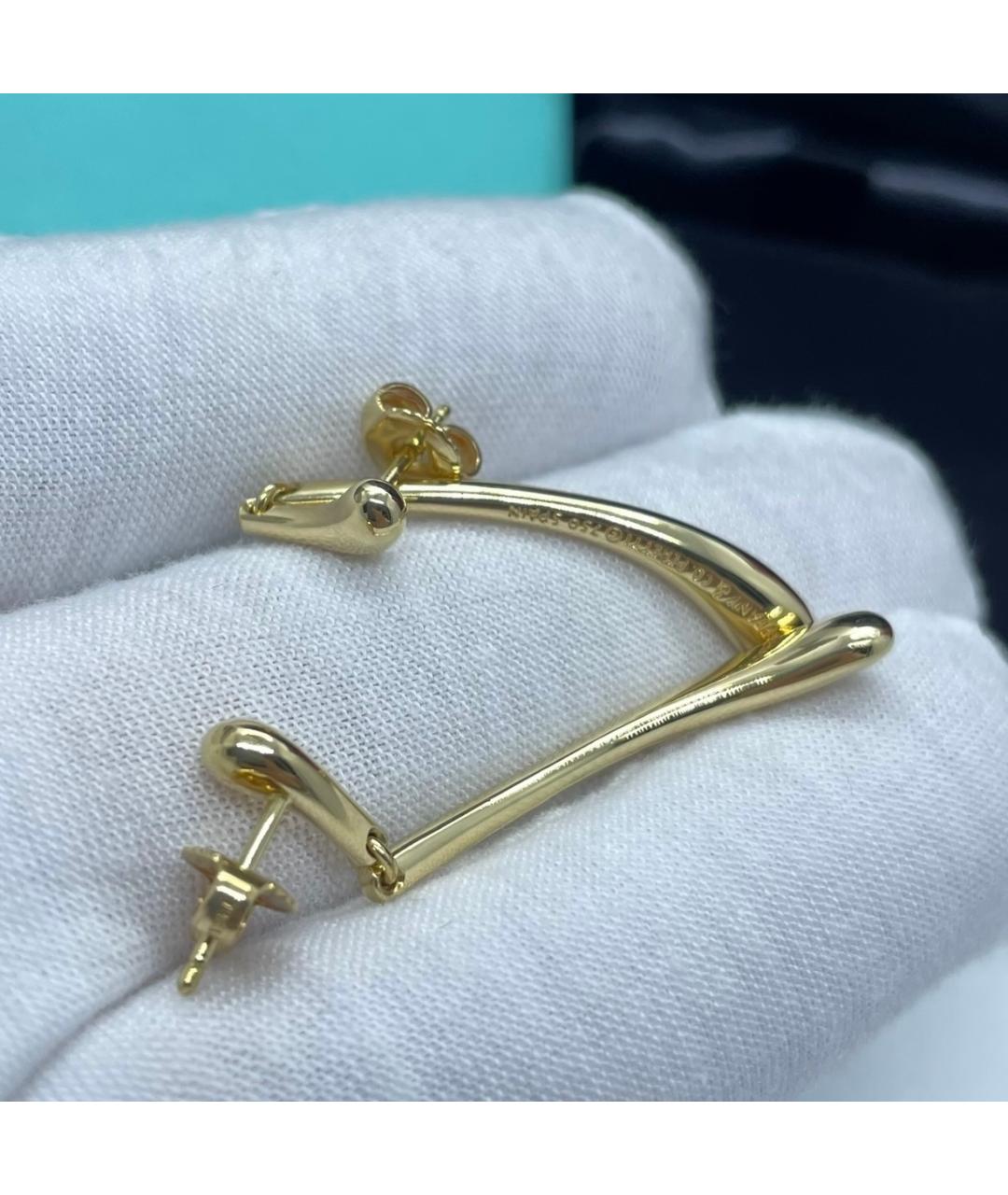 TIFFANY&CO Желтые серьги из желтого золота, фото 6