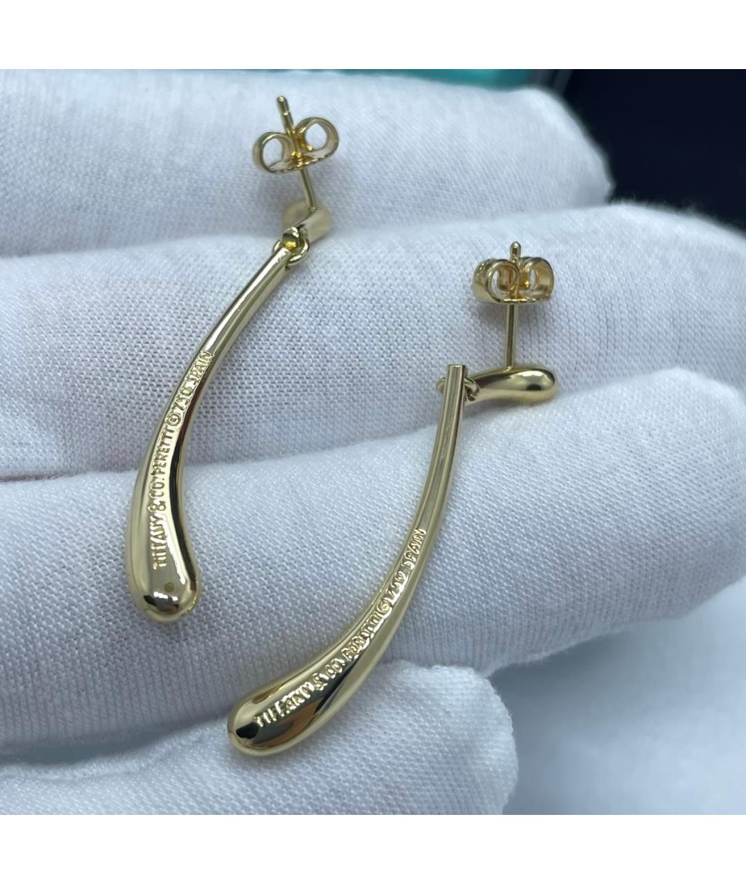 TIFFANY&CO Желтые серьги из желтого золота, фото 4