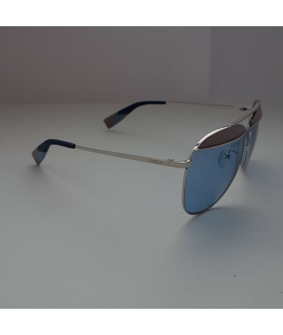 FURLA Серебряные металлические солнцезащитные очки, фото 3