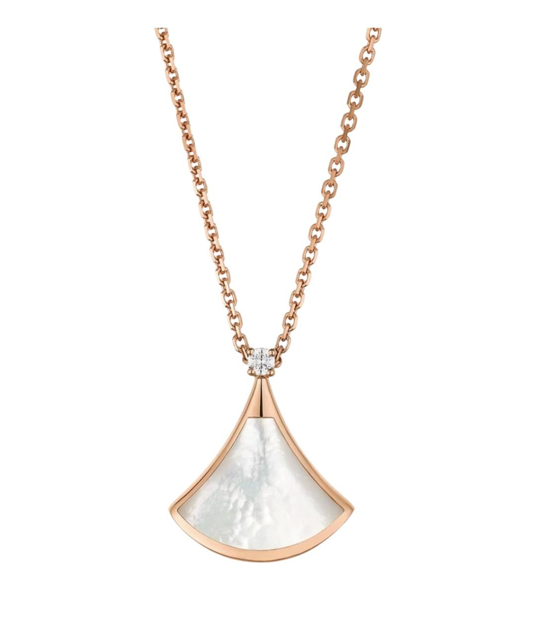 BVLGARI Белое колье из розового золота, фото 1