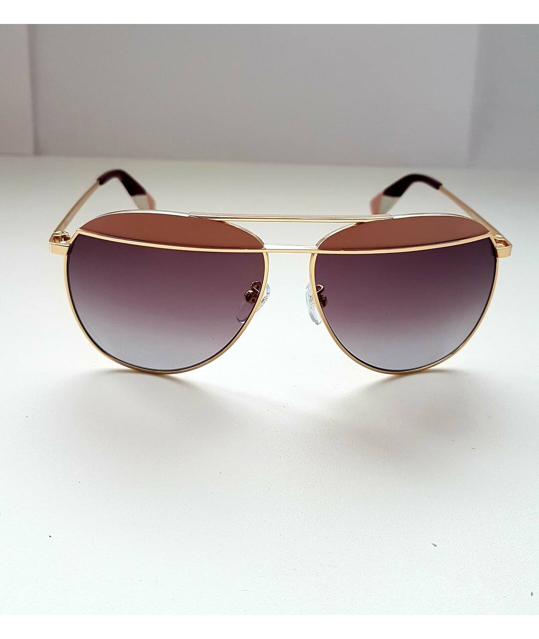 FURLA Золотые металлические солнцезащитные очки, фото 2