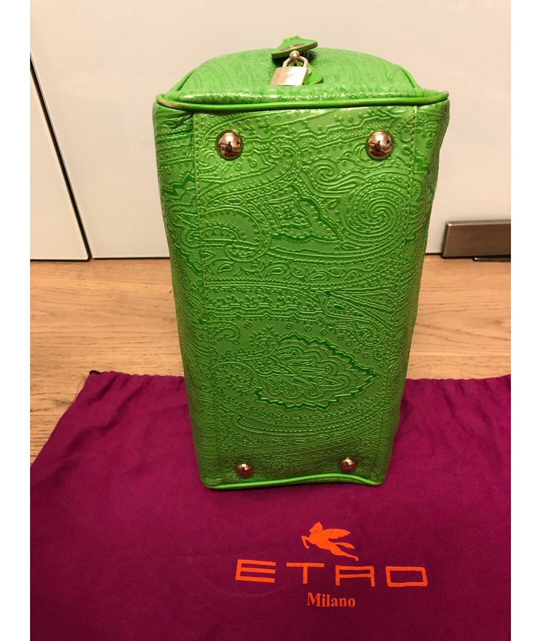 ETRO Зеленая кожаная сумка тоут, фото 3