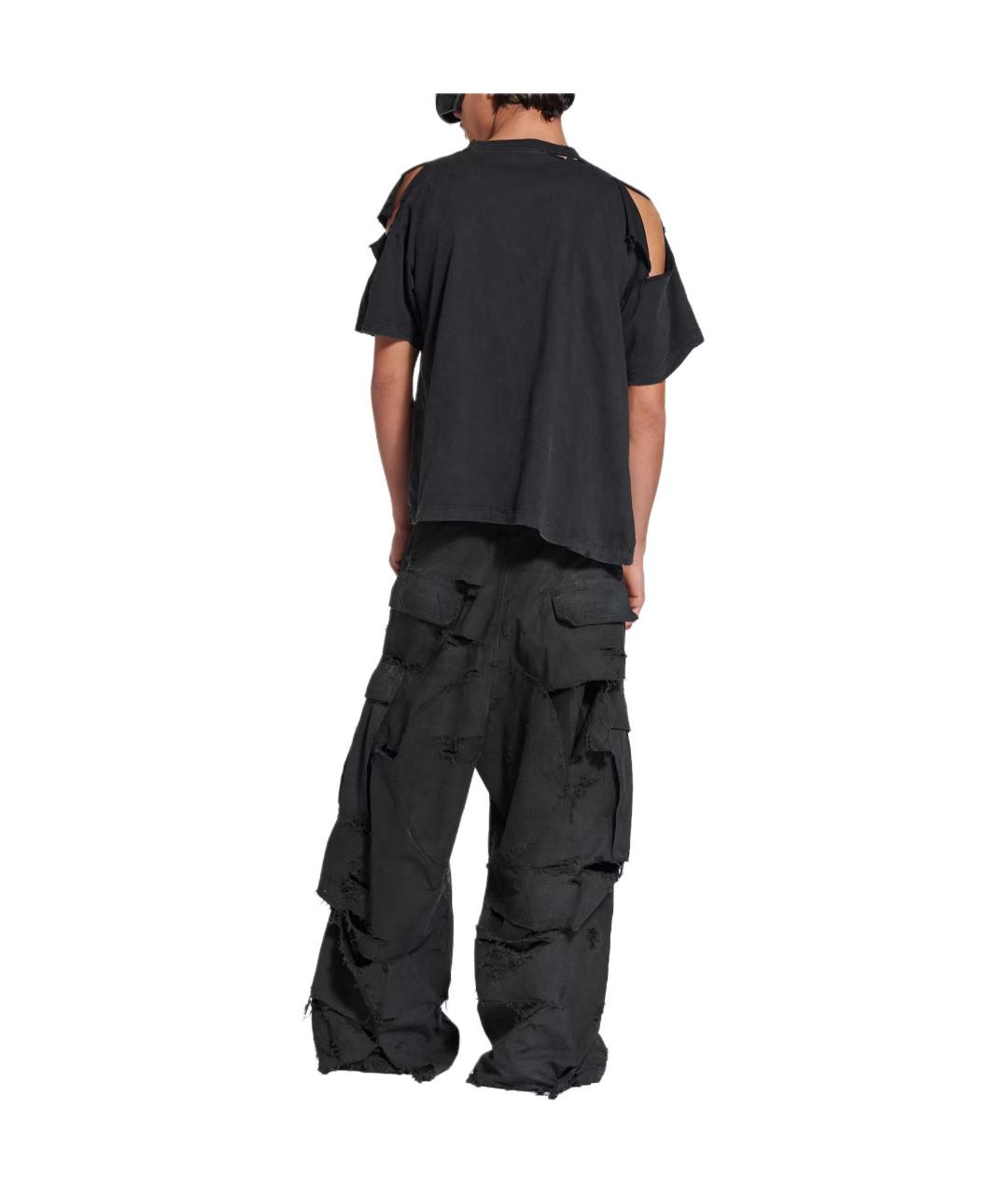 BALENCIAGA Черная хлопковая футболка, фото 5