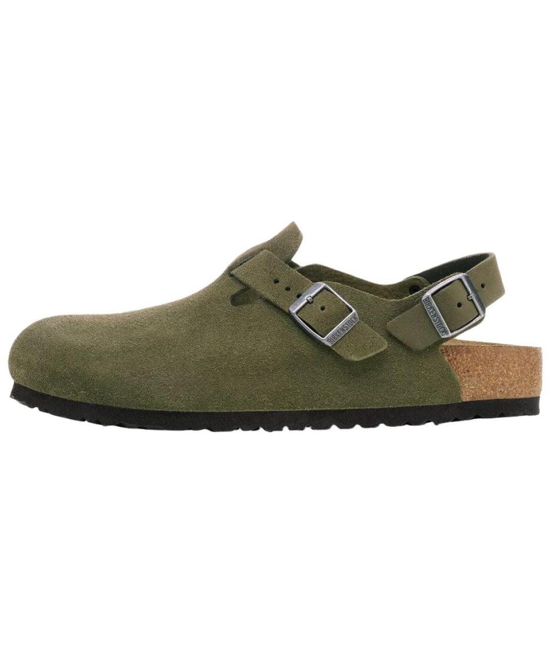 BIRKENSTOCK Зеленые замшевые мюли, фото 6
